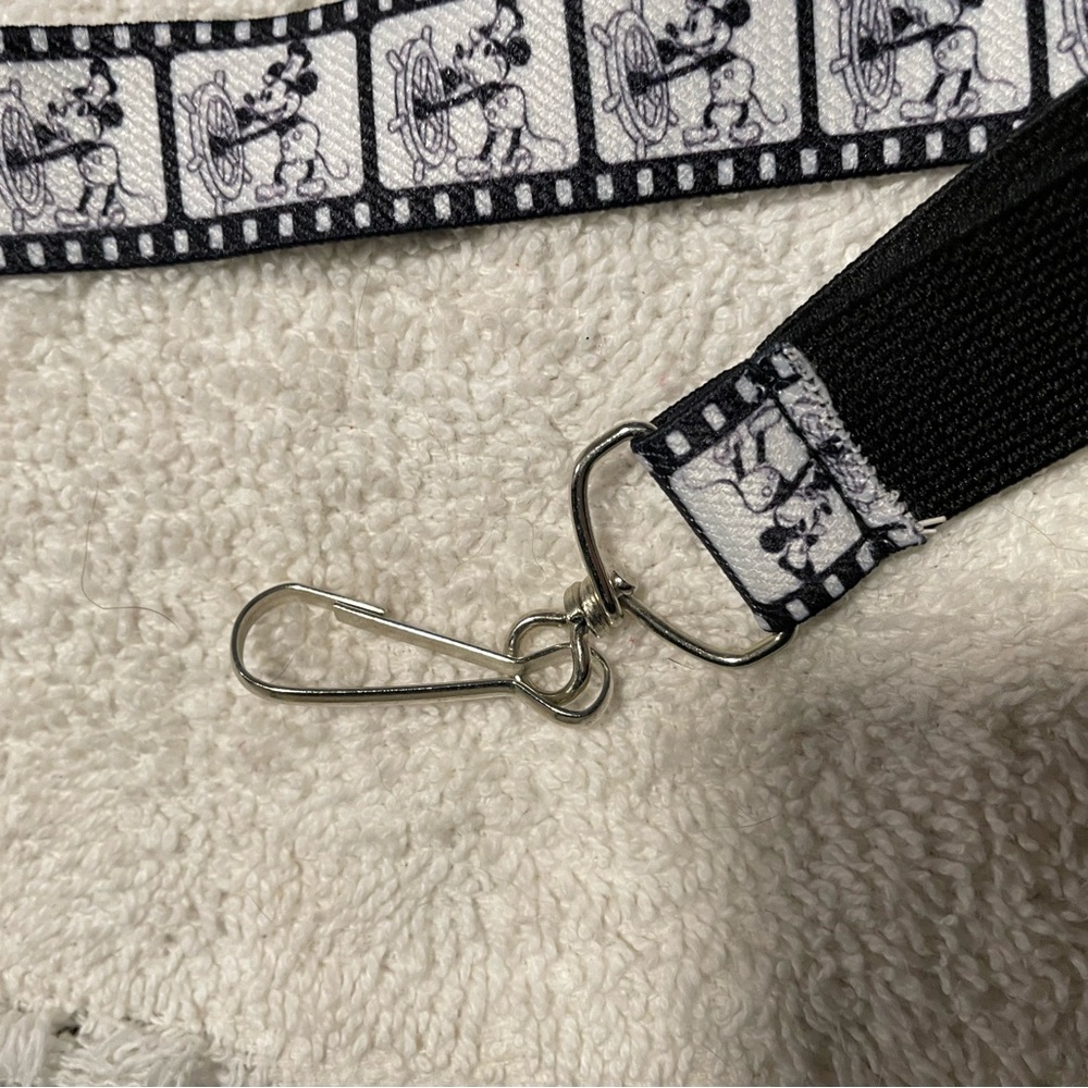 Disney Steamboat Willie Mickey Mouse Lanyard NWOT